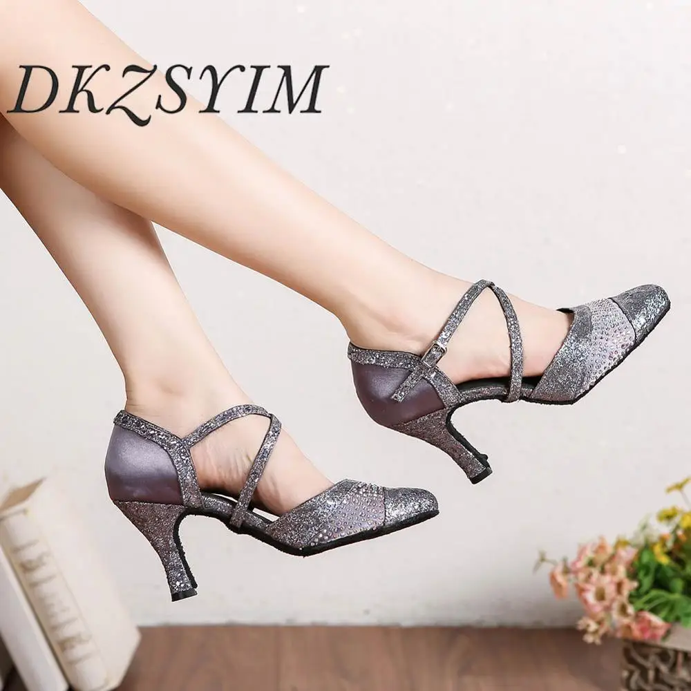 DKZSYIM туфли для латиноамериканских танцев Джаз сальса бальные женские сандалии