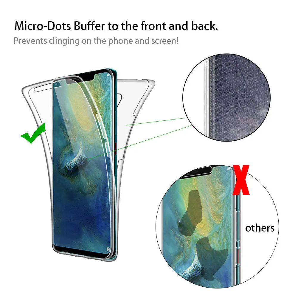 360 Double Silicone Case For Huawei P20 P30 Pro P10 P40 Y5 Y6 Y7p Y7 P Smart Plus 2019 Mate 20 Honor 20s 10i 10 Lite 8A 8S Cover