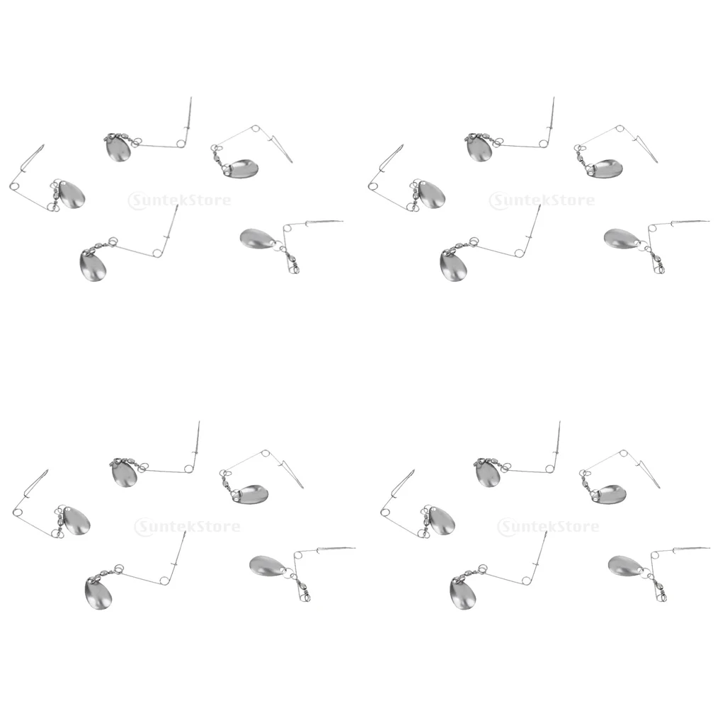 20pcs Spinner Blade Smooth Spoons Rigs Spinners Spinnerbait 0.6mm