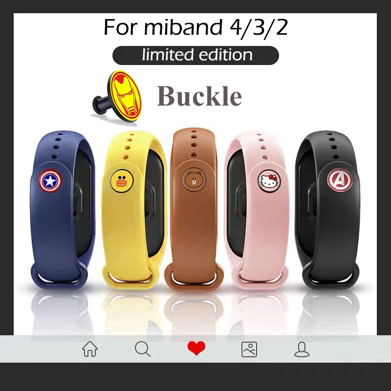 Браслет с пряжкой для xiaomi miband 4 3 силиконовый ремешок на запястье mi 4/3 аксессуары