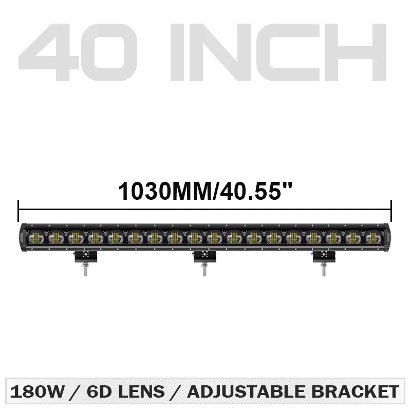 40 inch Led Bar 6D светодиодный светильник бар 8 до 14 лет, 20 27; большие размеры 34-40 дюймов Однорядный Точечный светильник супер яркий для внедорожника УАЗ ATV 4x4 КАМАЗ работы лампы 12V 24V - Цвет: 40 inch Led Bar
