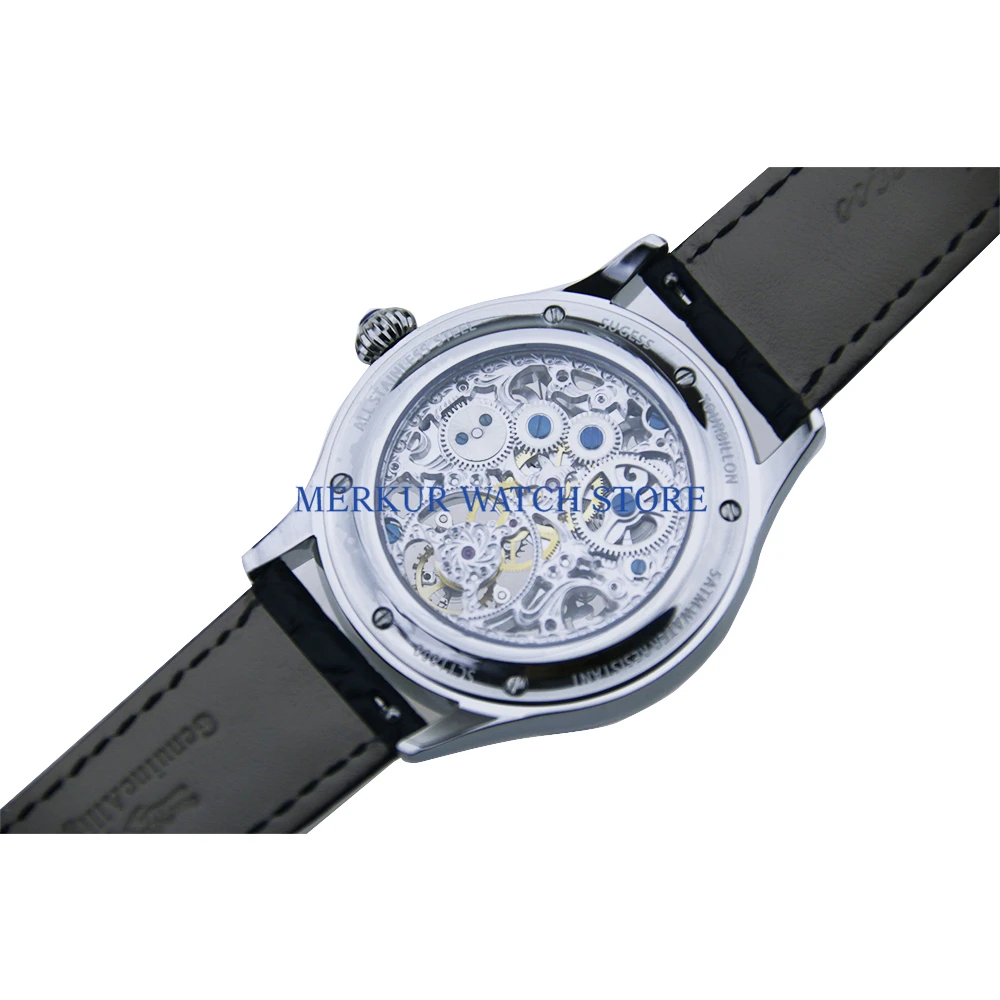 Sugess мужские часы летающие механические чайки ST800K Tourbillon движение полный скелентон роскошное платье