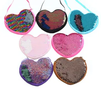 

Kid Girls Heart Shape Sequins Handbag Mini Shoulder Bag Coin Purse Children Crossbody 517D