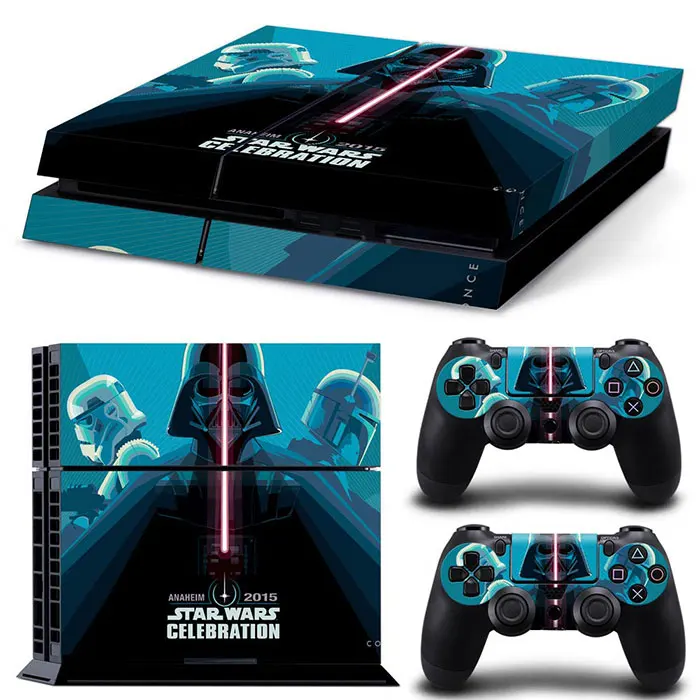 Disney Star Wars Darth Vader Sticker Cover Wrap Protector Skin For PlayStation 4 Console & 2PCS Controller Skin Decal For PS4 