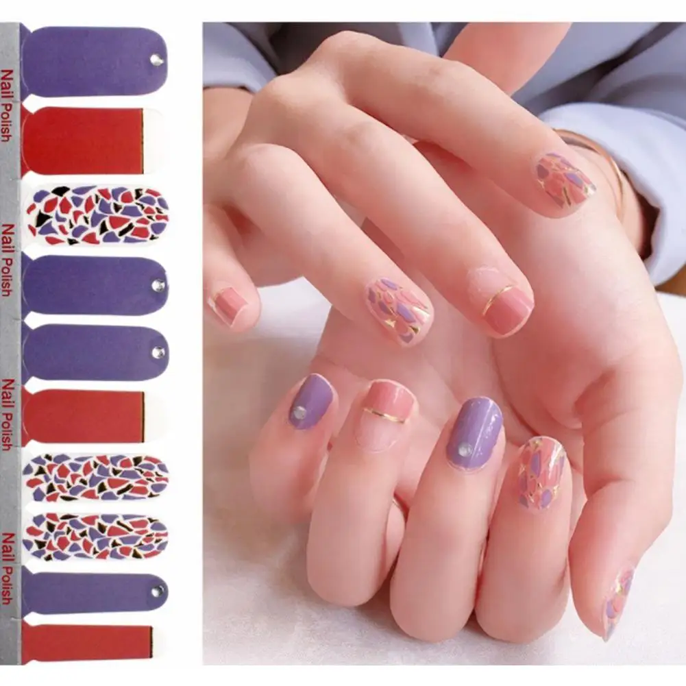 

Shining Nail Stickers Nails Wraps Decals DIY Nail Art Stickers for 20 Fingers Manicure Tools
