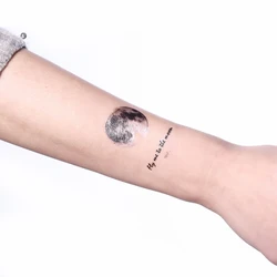 1/3 x Temporary Fake Tattoo Stickers Vintage Grey Moon Design Waterproof Literary style Cool girl boy Artistic body arm stickers
