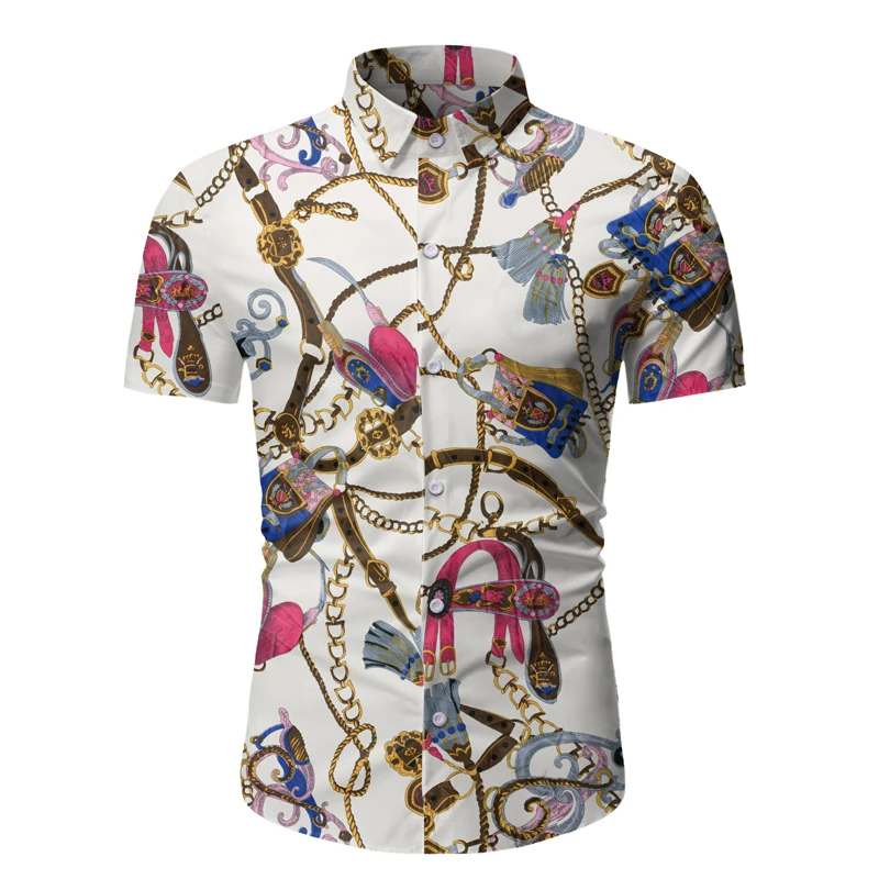 

Men Shirt Summer Style Palm Tree Print Beach Hawaiian Shirt Men Casual Short Sleeve Hawaii Shirt Chemise Homme Asian Size 3XL