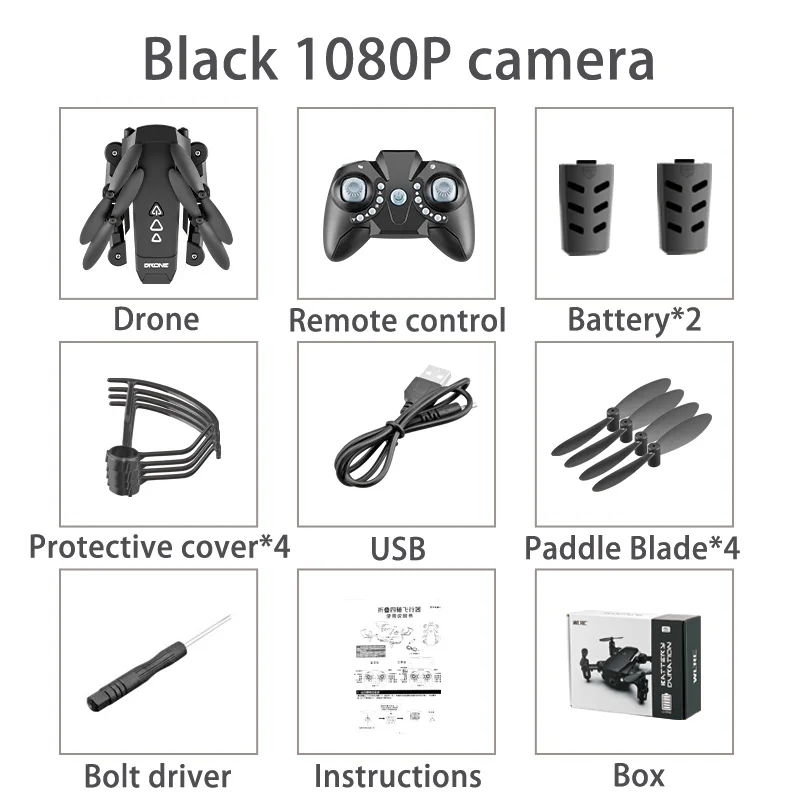 1080P 2Battery-Box Профессиональный складной мини-Дрон с камерой HD аэрофотосъемка сверхдлинный Квадрокоптер с контролем трека - Цвет: 1080P 2Battery-Box