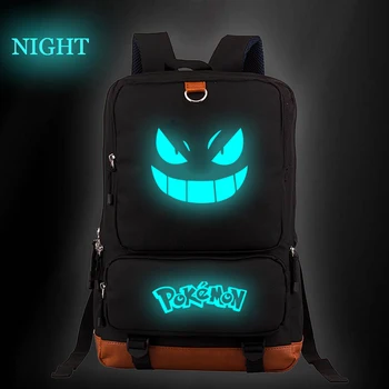 

Casual Pokemon Pikachu Luminous Backpack Students Boys Girls Men Women Bag back to school College Gengar Travel Backpack