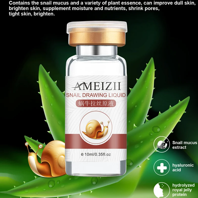 

2019 Top Brand Hot Hyaluronic Acid Snail Essence Moisturizing Whitening Lifting Anti-Aging Essence Face Care Women Girl t6