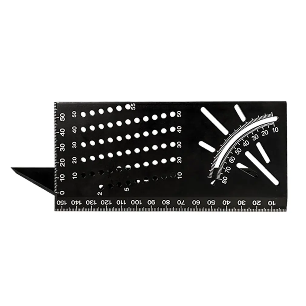 Multi-Function Ruler 45/90 Degree Line Angle Ruler Aluminum Alloy Three-Dimensional Wood Ruler Stop Type Ruler Drop Shipping