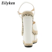 Eilyken Size 35-42 White Sandals For Women Summer Fashion Open Toe Ankle Buckle Strap Platform Wedge High Heels Dress Lady Shoes - Image 4