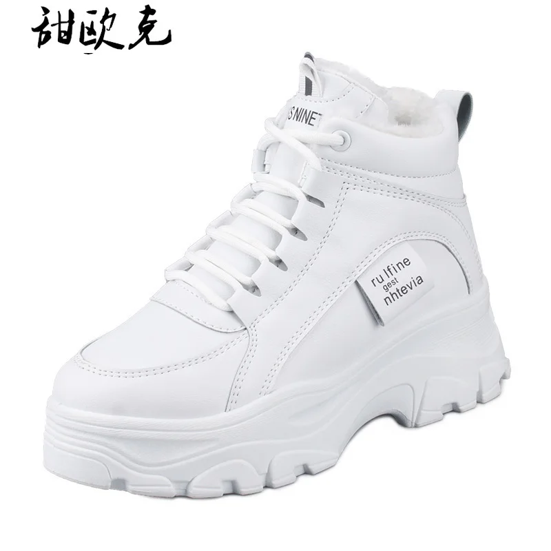 Women's Casual Sneakers Winter Sneakers with Plush Fur Warm Women's Shoes Women's Shoes with Lacing Women's Shoes On