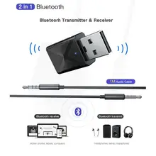 Bluetooth 5,0 аудио приемник передатчик мини стерео Bluetooth AUX RCA USB 3,5 мм разъем для ТВ ПК автомобильный комплект беспроводной адаптер