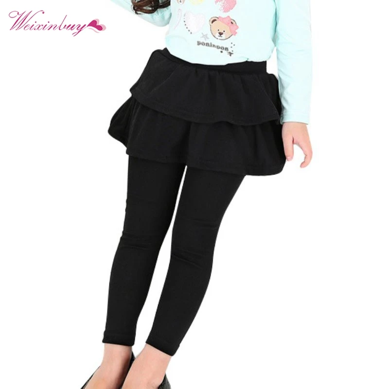 

Cute Kid Girl Ruffle Tutu Skirt Elastic Culottes Leggings Pants 3-11Y QF