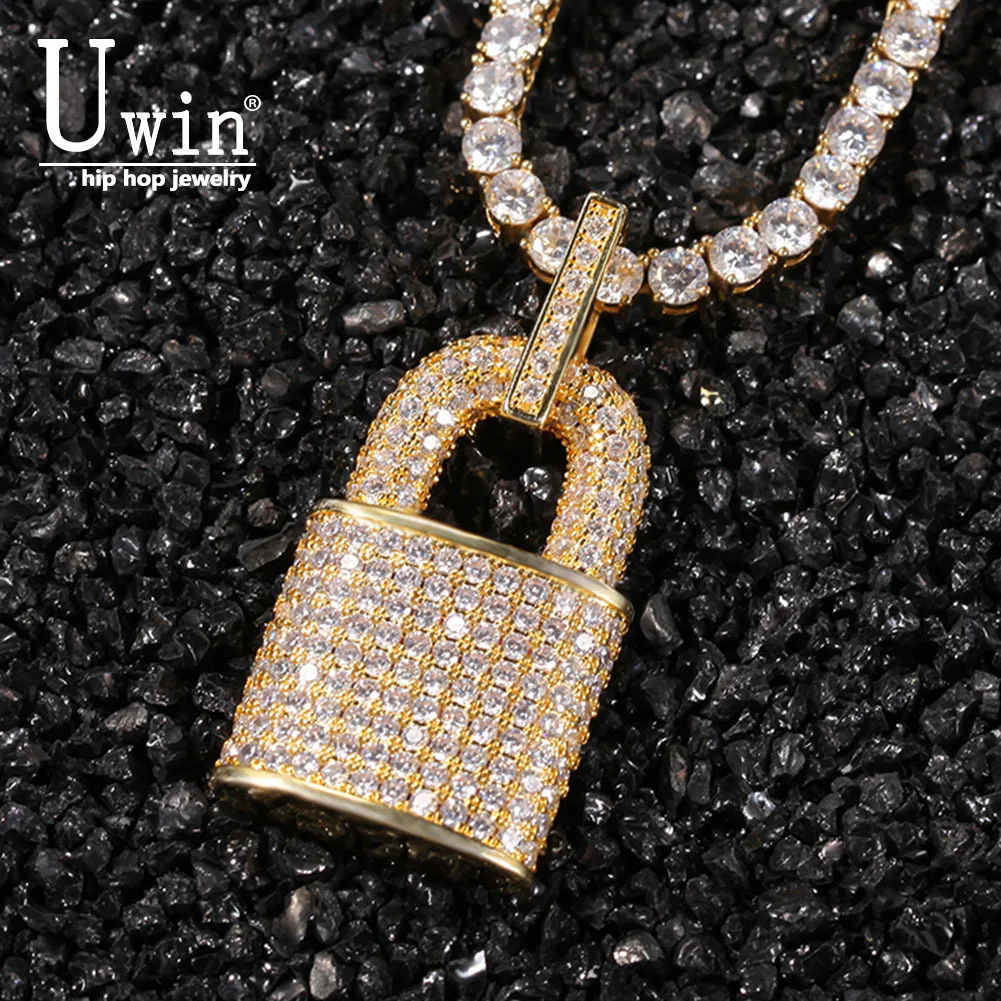 Uwin Lock Pendant Statement Necklace 