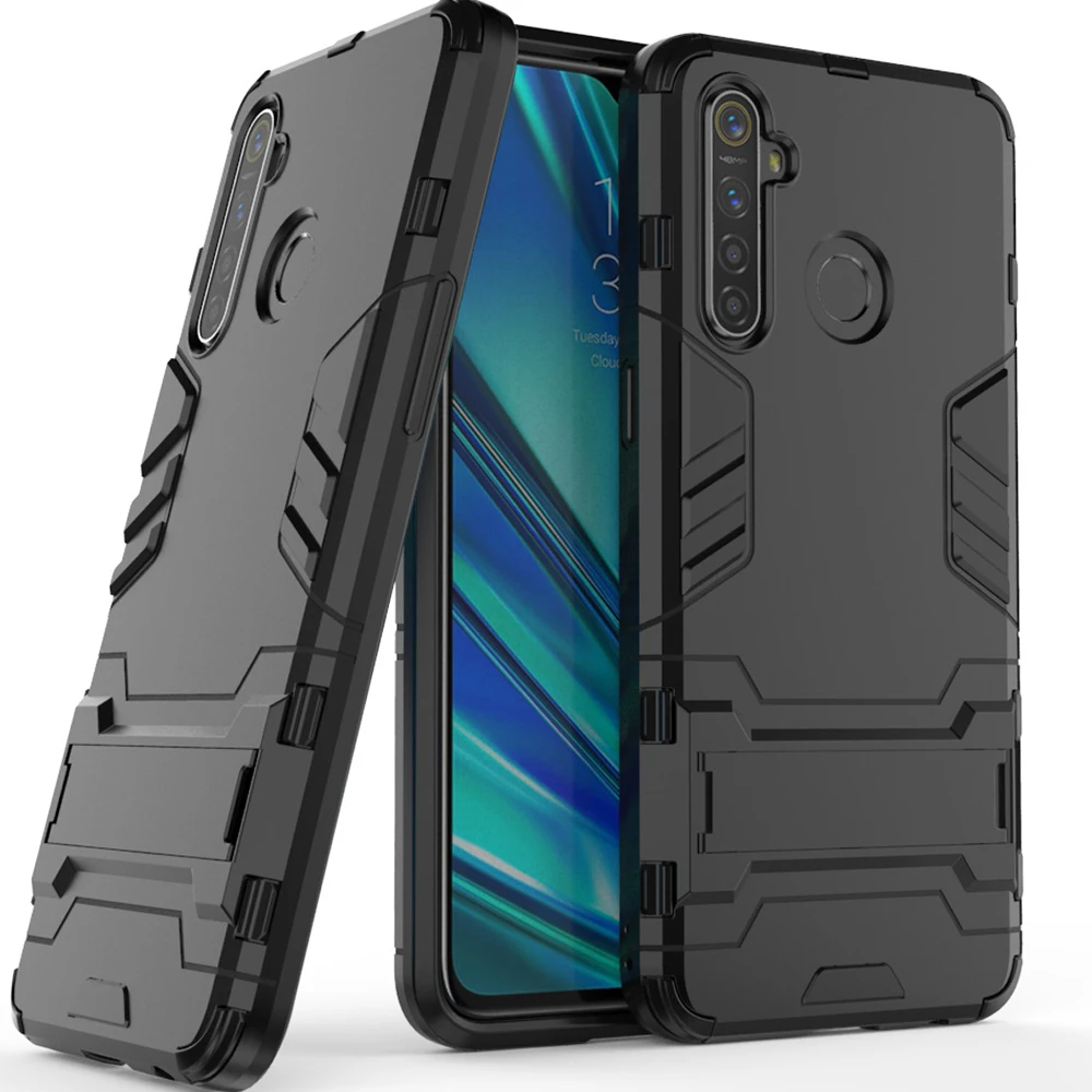 Для OPPO Realme 5 чехол противоударный тонкий армированный резиновый силиконовый