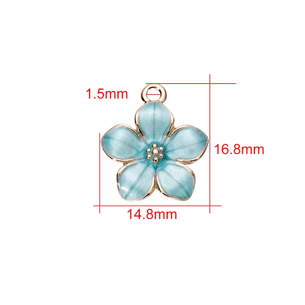 10 teile/beutel bunte Blume Herz Charms Anhänger Emaille Metall Halskette Armband Charme für DIY Schmuck Herstellung liefert Zubehör