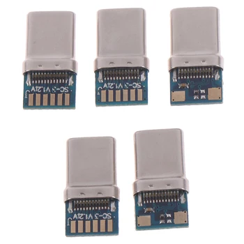 

USB 3.1 Type C Connector 24 Pins Male Female Socket receptacle adapter to solder wire & cable 24P PCB Board support Module