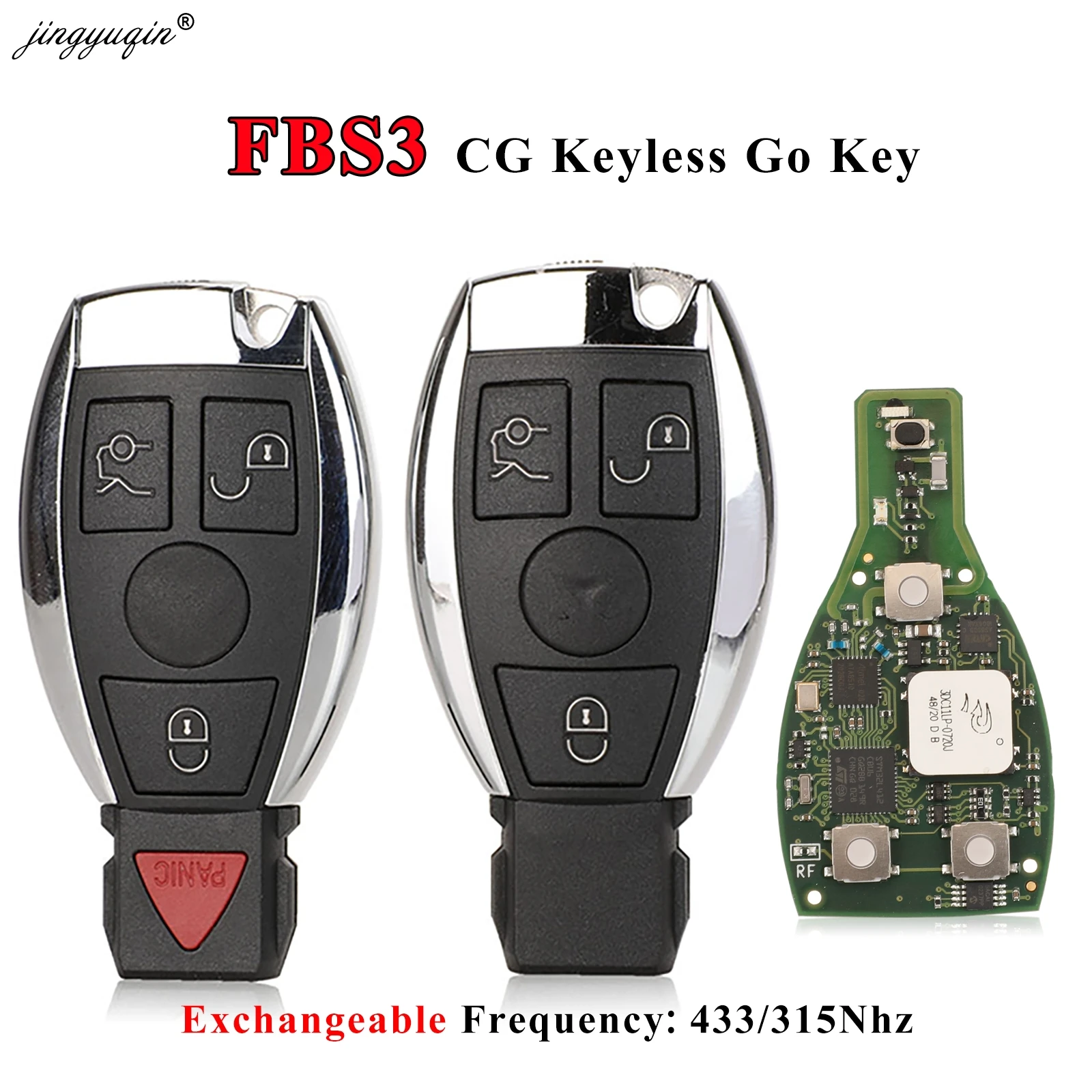 Jingyuqin CG MB FBS3 бесключевой доступ для Mercedes Benz W164 W166 W216 W221 W251 W207 W212 смарт-ключ 433/315 МГц