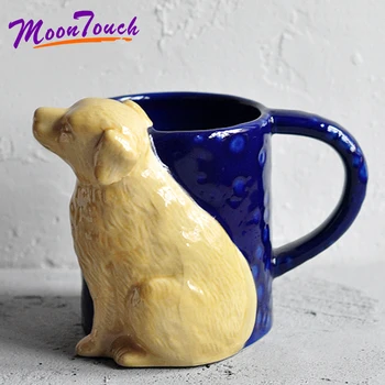 

600ml Cute Dog Coffee Mug Ceramic Cup Drinking Cup Milk Mugs Breakfast Oatmeal Cup Teacup Couple Gift caneca