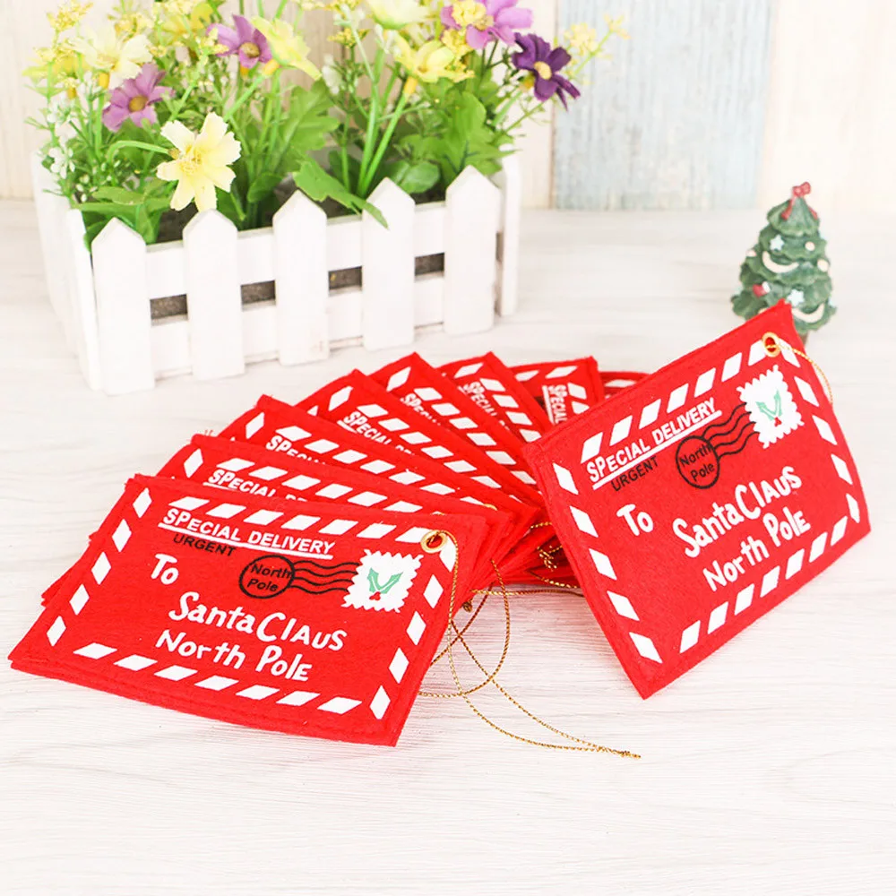 

1PC High Quality Christmas Xmas Envelope Greeting Card Candy Bag Gift Ornament Santa Claus Letter Pendant Decoration L*5