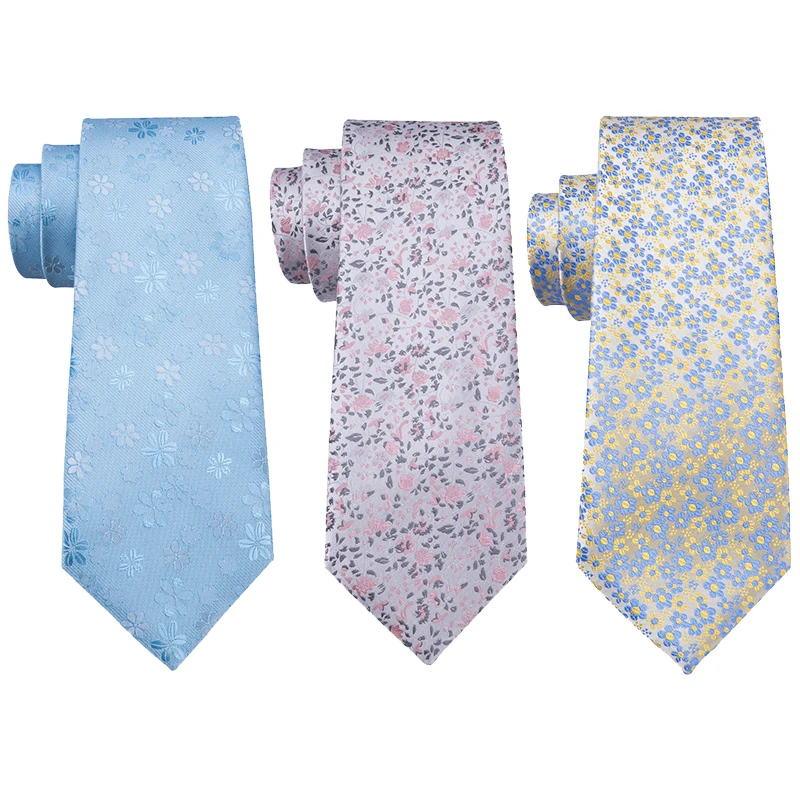 3 шт мужские шелковые галстуки для мужчин темно-синий галстук-бабочка платок Пейсли жаккард тканая синяя Подарочная коробка для галстука набор Барри. Ван
