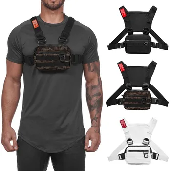 

1pcs Men Tactical waist bag With Reflective strap Functional Chest Rig pack Adjustable Vest
