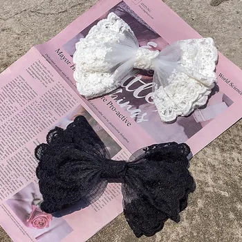 

Lace Bow Barrettes Hair Band Online Celebrity Celebrity Style Headband Elegant GIRL'S Head Clip Headband Lolita Hairband