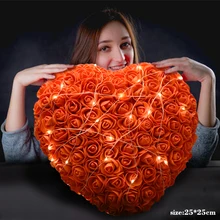 Прямая поставка искусственный цветок в форме розового сердца светодиодный светильник подарок на день рождения для подруги на День святого Валентина Рождественские подарки для девочек