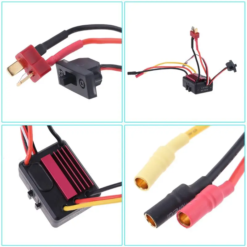 35A бесщеточный двигатель ESC водонепроницаемый 2-3S Lipo программируемый для 1/14 1/16 RC автомобиля