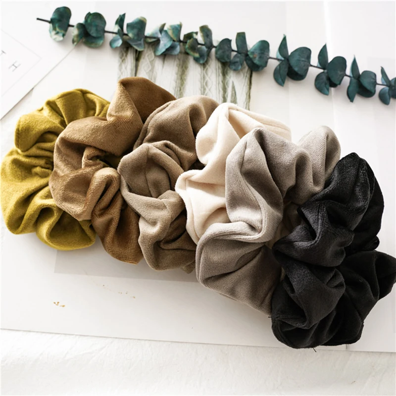

Velvet Scrunchie Women Girls Elastic Hair Rubber Bands Accessories Gum For Women Tie Hair Ring Rope Ponytail Holder