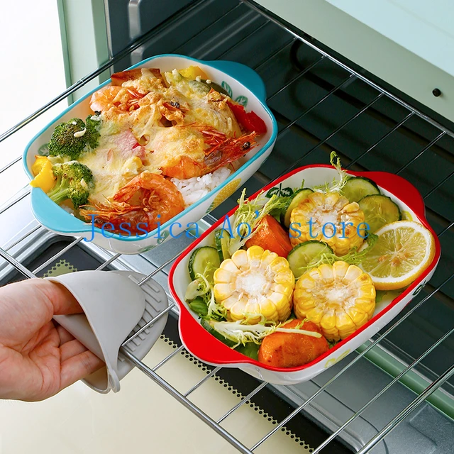 Oven Baking Dishes & Pans Ceramic Baking Plates Double Handle Au Gratin  Dishes Baking Sheet Cake Baking Pans Baking Pan Set - Baking Dishes & Pans  - AliExpress