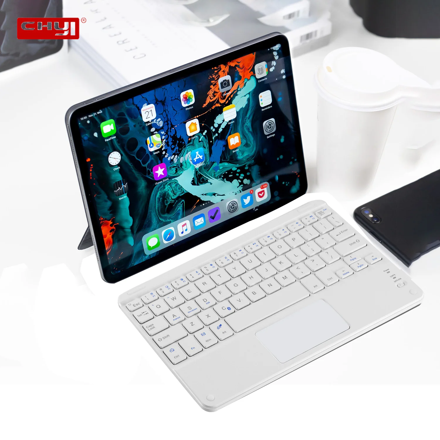 Bluetooth 8/9 беспроводная клавиатура с сенсорной панелью перезаряжаемая портативная