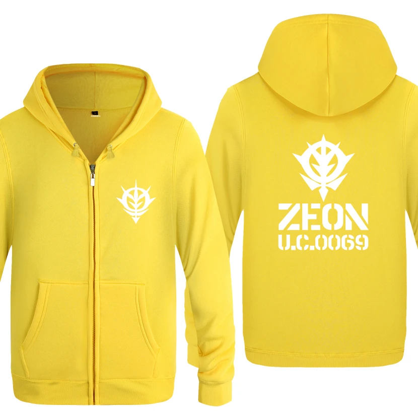 Zeon UC0069 логотип Аниме толстовки мужские мужские s молния с капюшоном флисовые толстовки кардиганы - Цвет: HUAY BAT