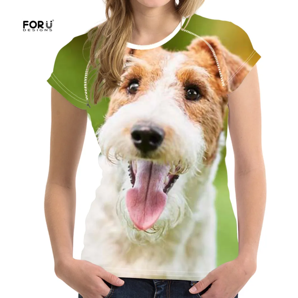 Женская футболка с коротким рукавом FORUDESIGNS Летняя Повседневная Эластичная