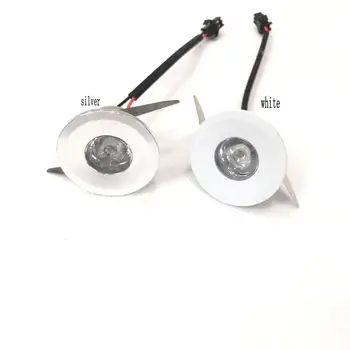 

silver / white mini spot Light Abajur 10pcs/lot 1wLed Lamps led Lamps cut size 30mm cabinet light.ac95-265v Input Voltage,led