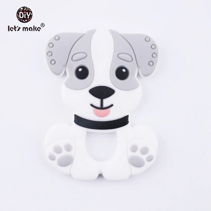 Давайте сделаем 1 шт. Пёс из мультфильма Детские Прорезыватель милые игрушки коричневый Цвет BPA бесплатно DIY Кормящих Прорезывания Зубов