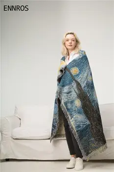 

Starry night star tapestry decorative bed blanket sofa cover knitting thickened bed cover carpet mat nap blanket computer cover