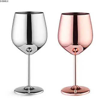 

500mL High Quality 304 Stainless Steel Goblet High-End Red Wine Juice Drink Champagne Goblet Drum Shape Red Wine Cup for Bar Cup