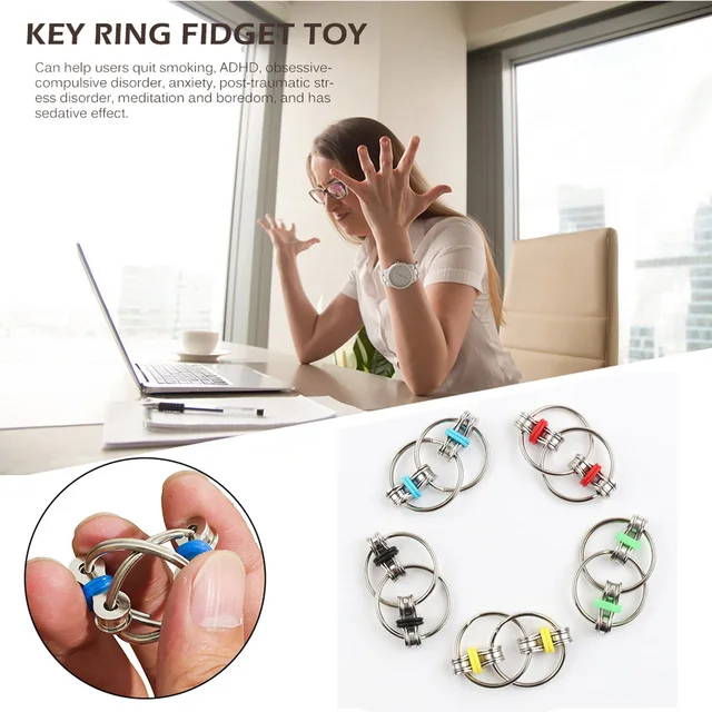 Decompression Bike Chain Fidget Finger Spinner Sensory Toy Metal Puzzle Keychain Give Children Best Enlightenment Toy Gift 1