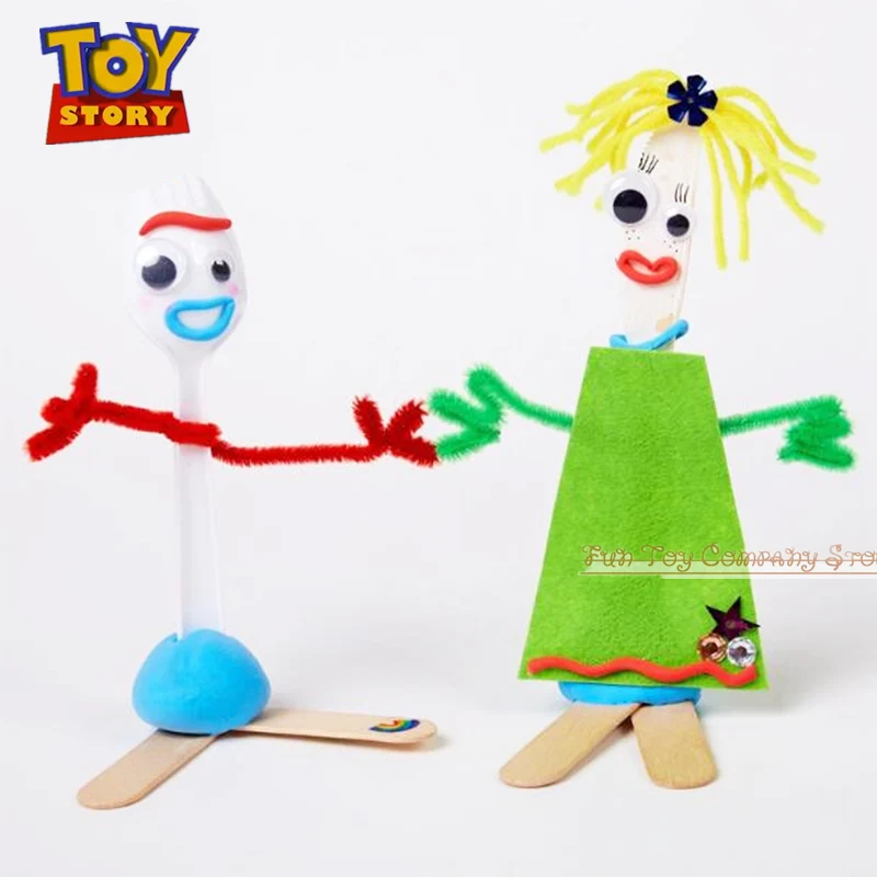 

Toy Story 4 DIY Make Your Own Forky & Knife of Cartoon Buzz Lightyear Woody Jessie Slinky Dog Action figure collectible kid toys