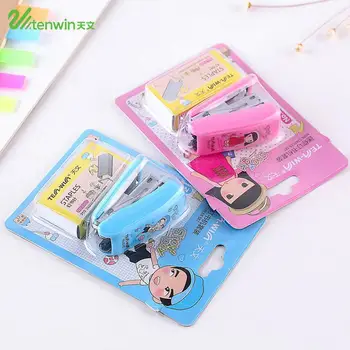 

Mini Kawaii Plastic School Paper Stapler Set With Staples Cute Safety Scrapbooking Staplers For Kids Office Binding Supplies