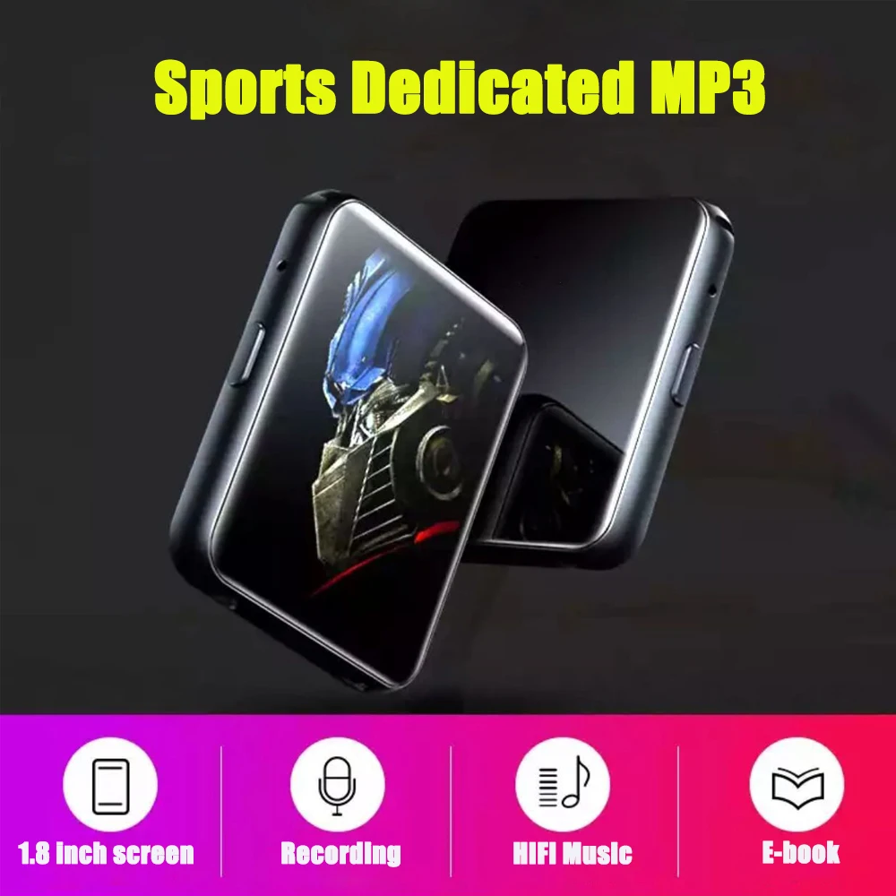 Мини MP3-плеер с зажимом, Bluetooth 4,2, встроенный динамик, полный сенсорный экран, 16 ГБ, экран 1,8 дюйма, Hi-Fi музыкальный плеер с fm-радио