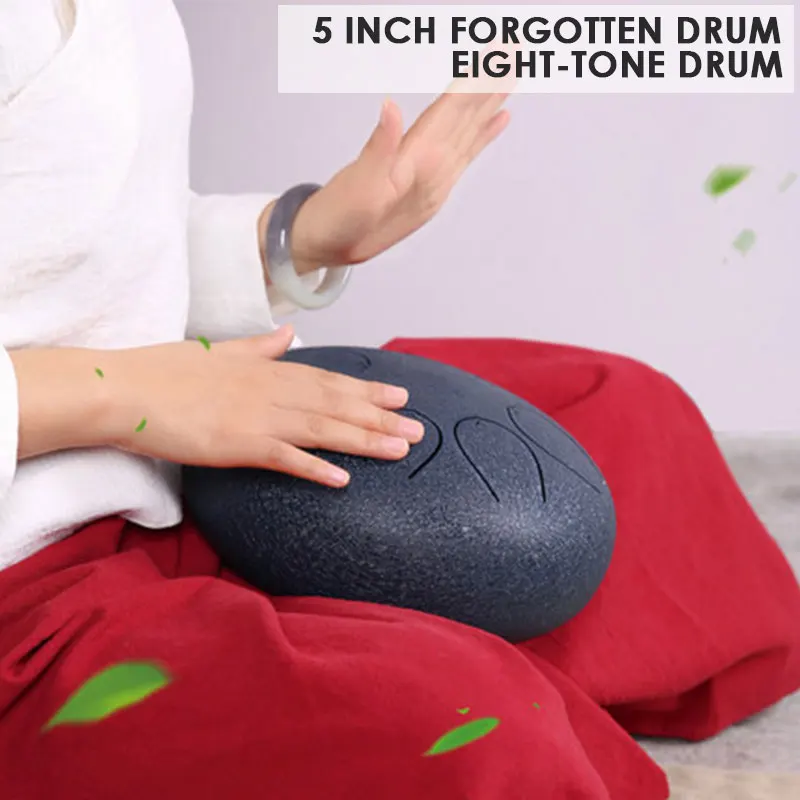 Сильный пустой барабан Handpan Tranquilizing Mini 5 дюймов нержавеющая сталь 2 цвета ударный инструмент национальная музыка Йога