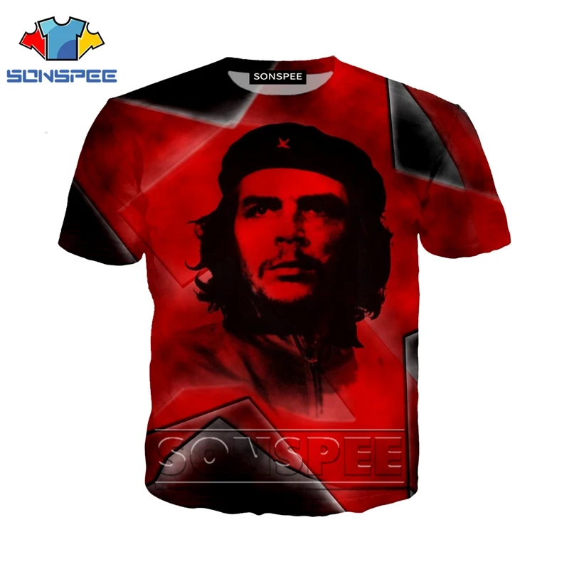 Футболка с 3d принтом аниме уличная одежда, мужской и женский костюм Che Guevara модная футболка детские футболки Harajuku, Забавные футболки homme, футболка S69