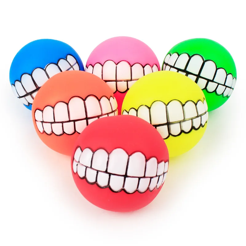 Pelota de juguete para perros y gatos, juguete dental de PVC para masticar, sonido para perros, juguetes suministros para mascotas