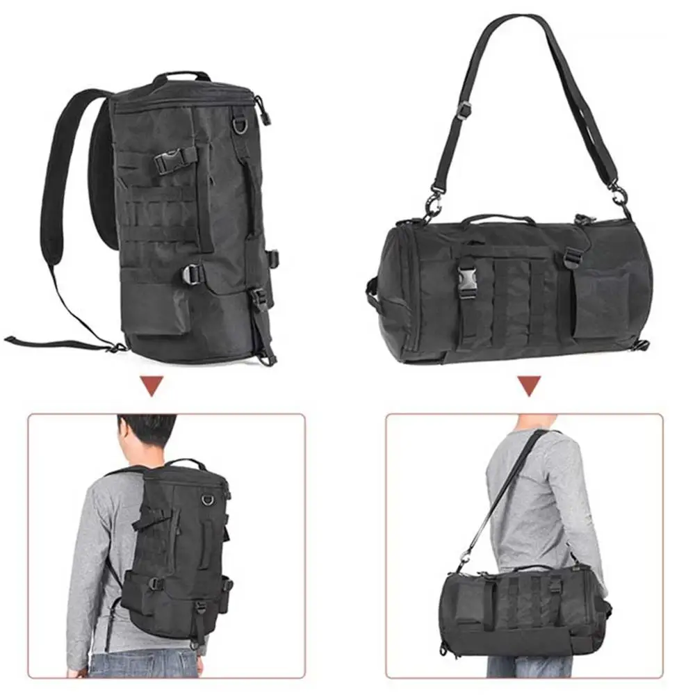 Fishing Bag Folding Black Cylindrical Large Capacity Fishing Tackle Backpack Tackle Storage Bags Travel Carry Bag Black - Цвет: black