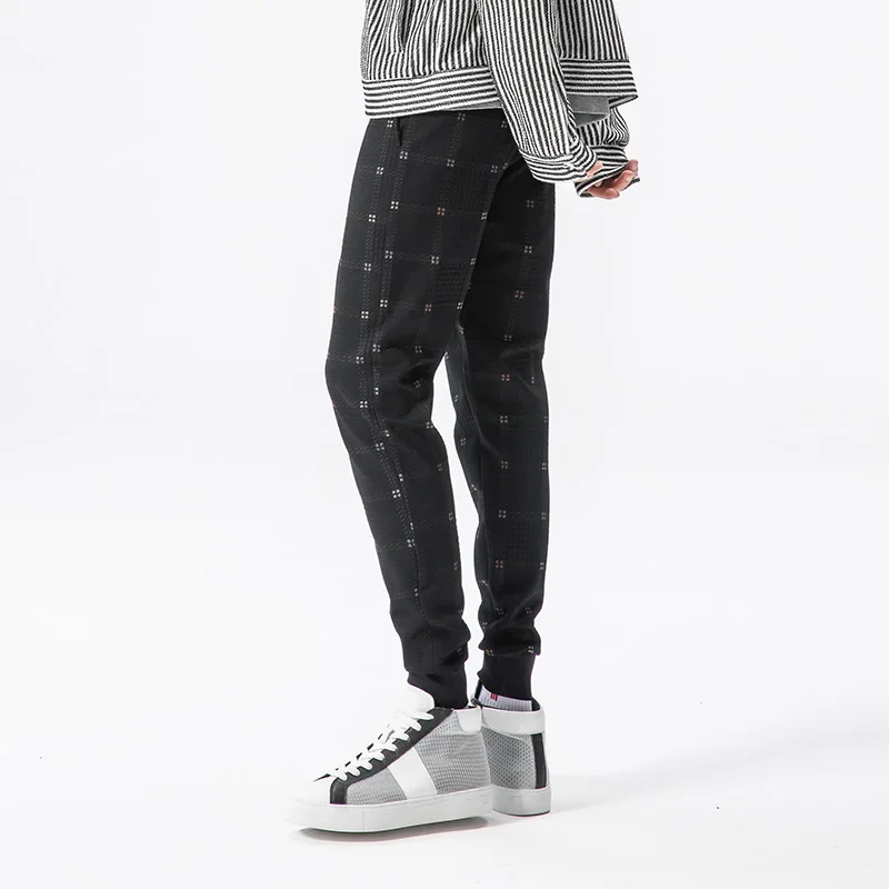 SingleRoad Harem Pants Men Hip Hop Joggers Black Mens Pencil Pants Lattice Streetwear Casual Drawstring Slim Male Trousers