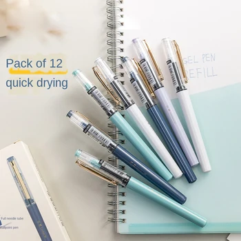

Neutral Pen Straight Liquid Ballpoint Pen Deli 0.5mm Full Needle Gel Pen Students Fountain Pen Business Writing Signature Pen12p